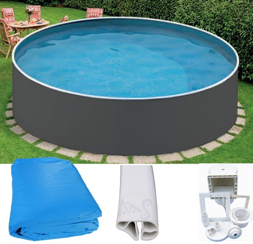 Stahlwandpool pool set graphit - pool,
