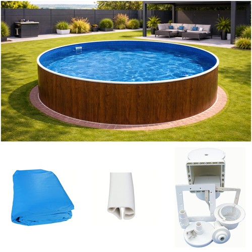 Stahlwandpool pool holzoptik - stahlwandpool,