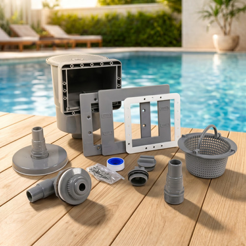 Einbauskimmer set grau pool - einbauskimmer,
